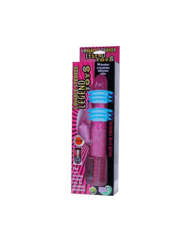 Розовый вибратор со стимулятором клитора Love Stroker - 26,5 см.