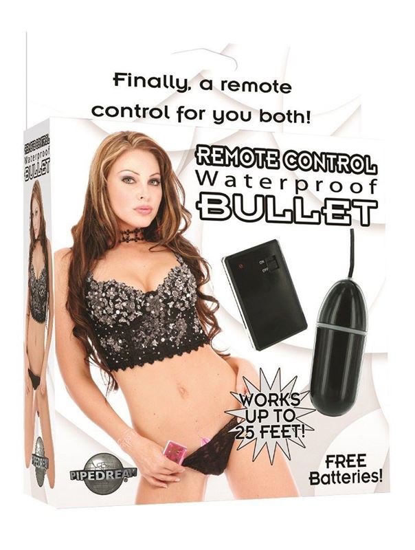 Чёрное виброяйцо Waterproof Remote Control Bullet с пультом ДУ