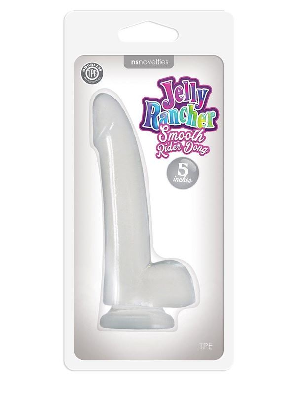 Прозрачный фаллоимитатор на присоске Jelly Rancher 5 Smooth Rider Dong - 15 см.