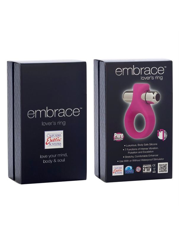Розовое виброкольцо Embrace Lovers ring