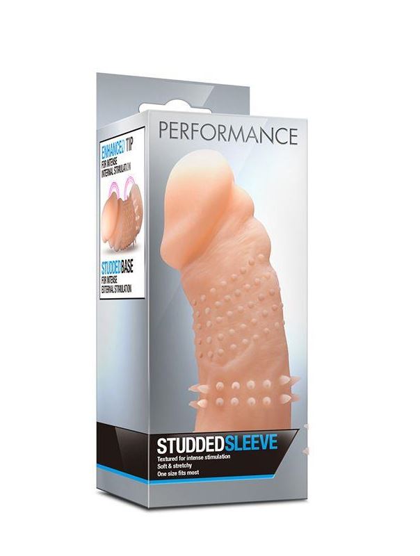 Телесная насадка с точками и шипами Performance Studded Sleeve - 14,6 см.