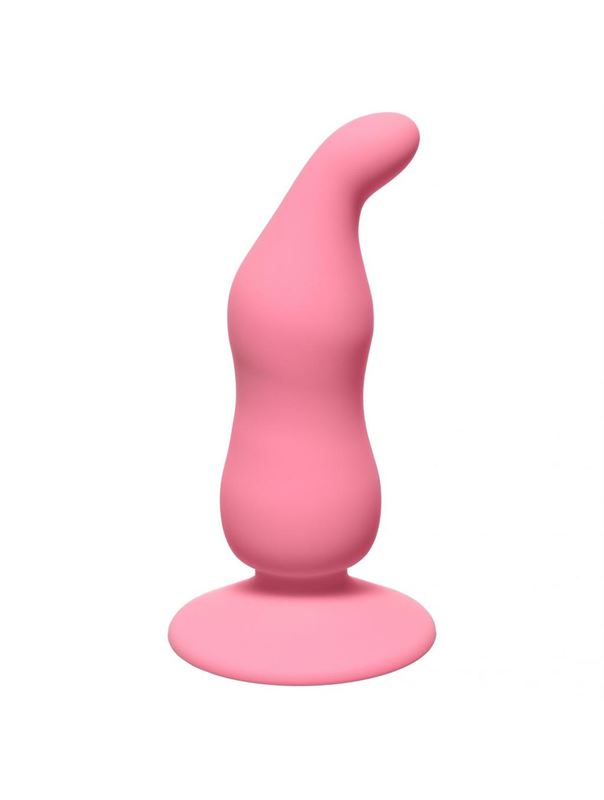 Розовая анальная пробка Waved Anal Plug Pink - 11 см.