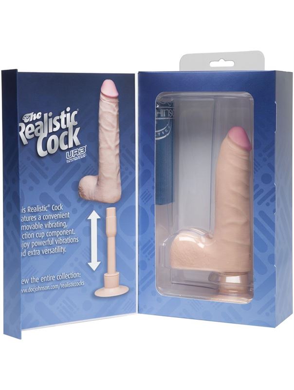 Телесный вибромассажер The Realistic Cock ULTRASKYN Vibrating 7” Slim (22,1 см)