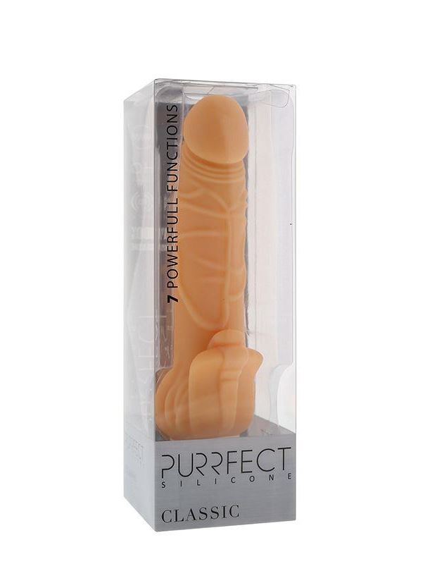 Телесный вибратор с лепестками в основании PURRFECT SILICONE CLASSIC 7INCH FLESH (18 см)