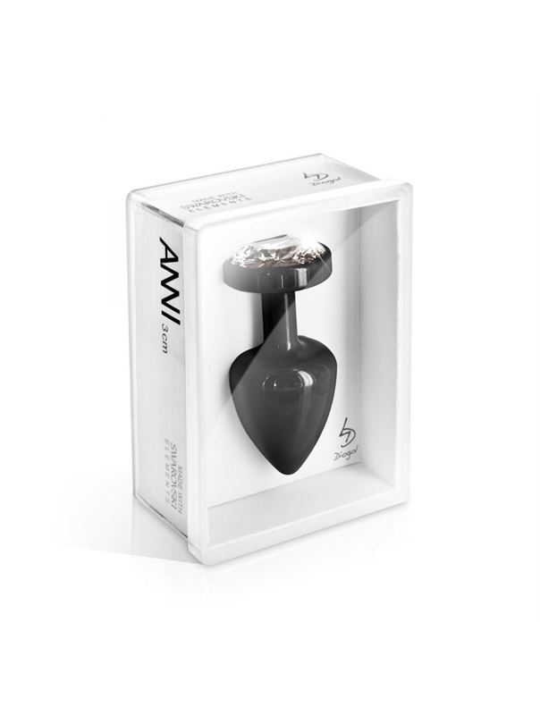 Чёрный алюминиевый анальный плаг ANNI round black T1
