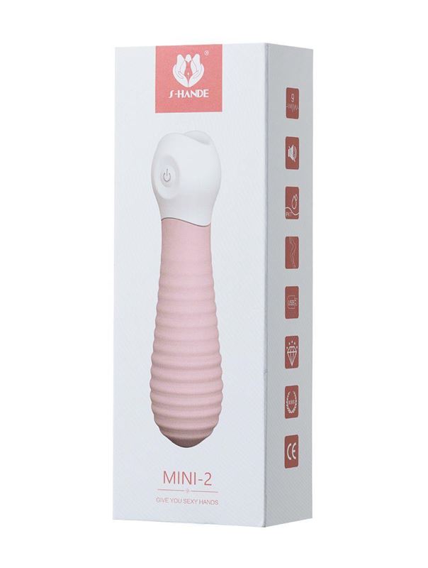 Голубой мини-вибратор MINI 2 с ребрами (11,8 см)