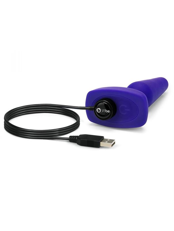 Фиолетовая анальная вибропробка с 3 источниками вибрации TRIO REMOTE CONTROL PLUG PURPLE - 13,5 см.