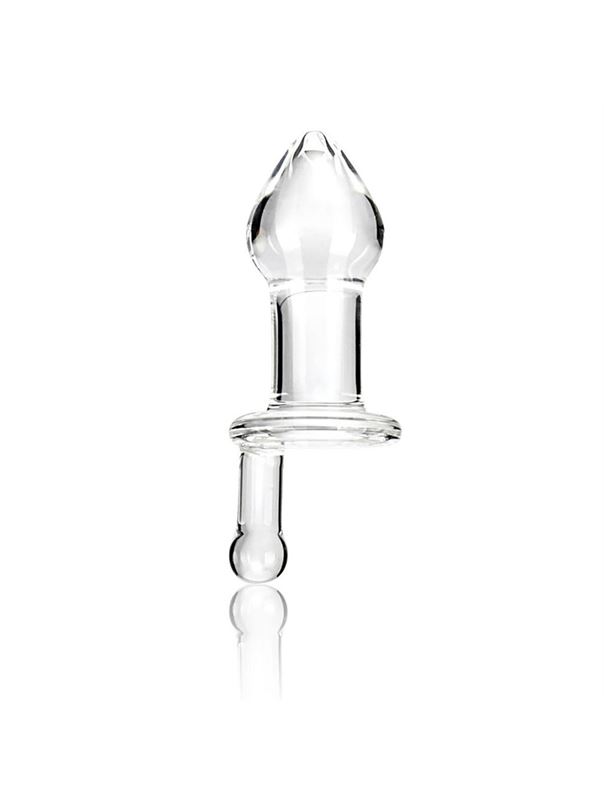 Прозрачный стеклянный анальный плаг с ручкой Glass Juicer (12,7 см)