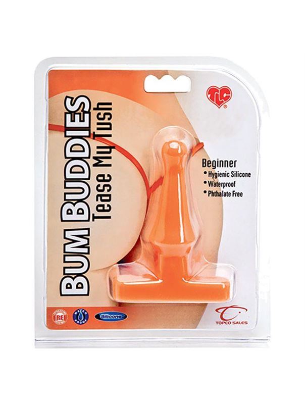 Оранжевая анальная пробка Bum Buddies Tease My Tush - 10 см.