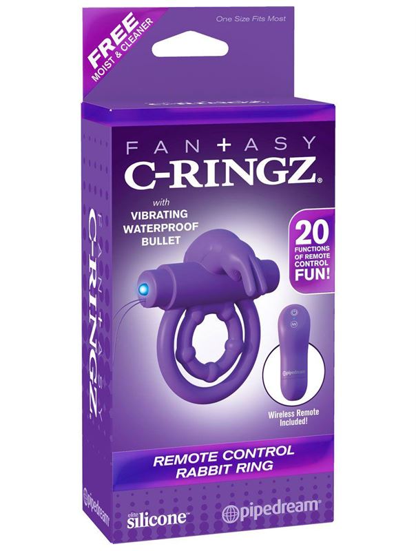 Эрекционное кольцо на пенис и мошонку с вибрацией Remote Control Rabbit Ring