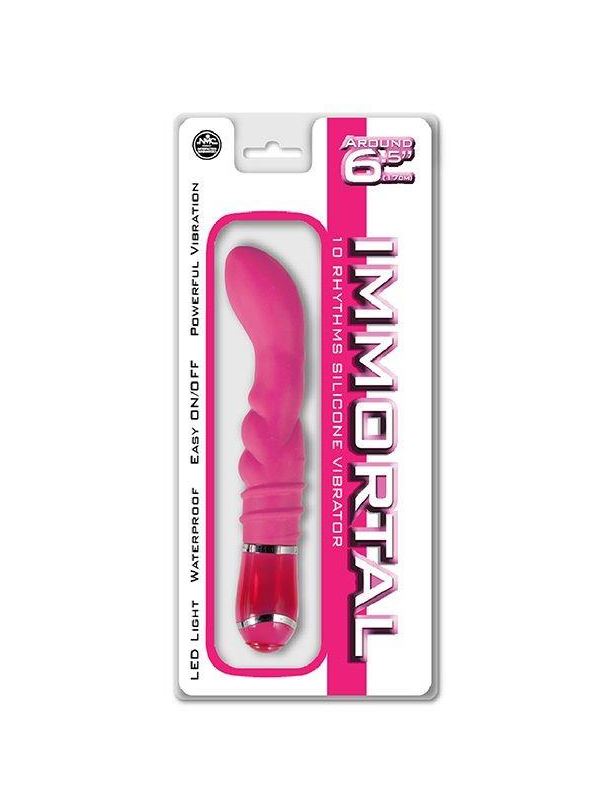 Розовый вибростимулятор G-точки IMMORTAL - 6" 10 FUNCTION VIBRATOR (15,2 см)