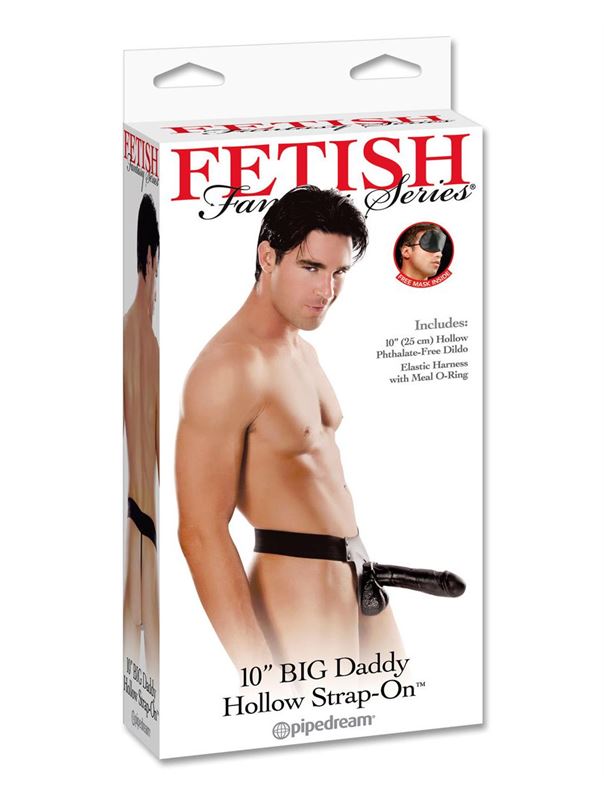 Черный фаллопротез Big Daddy Hollow Strap-On (24,5 см)