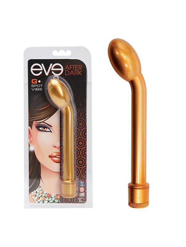 Золотистый вибратор для точки G Eve After Dark G-Spot Vibe - 20 см.
