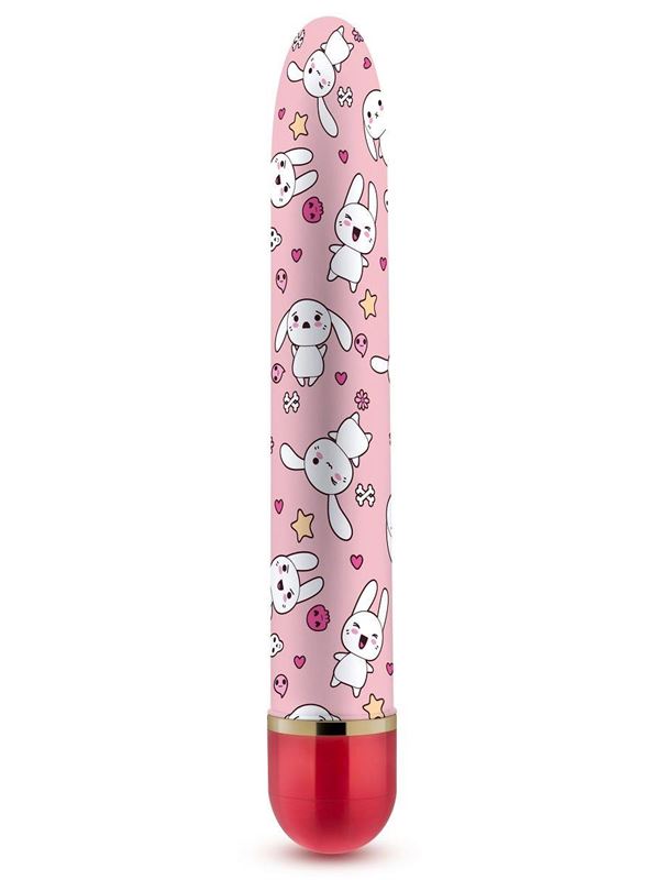 Яркий вибратор с принтом Sweet Bunny (17,8 см)