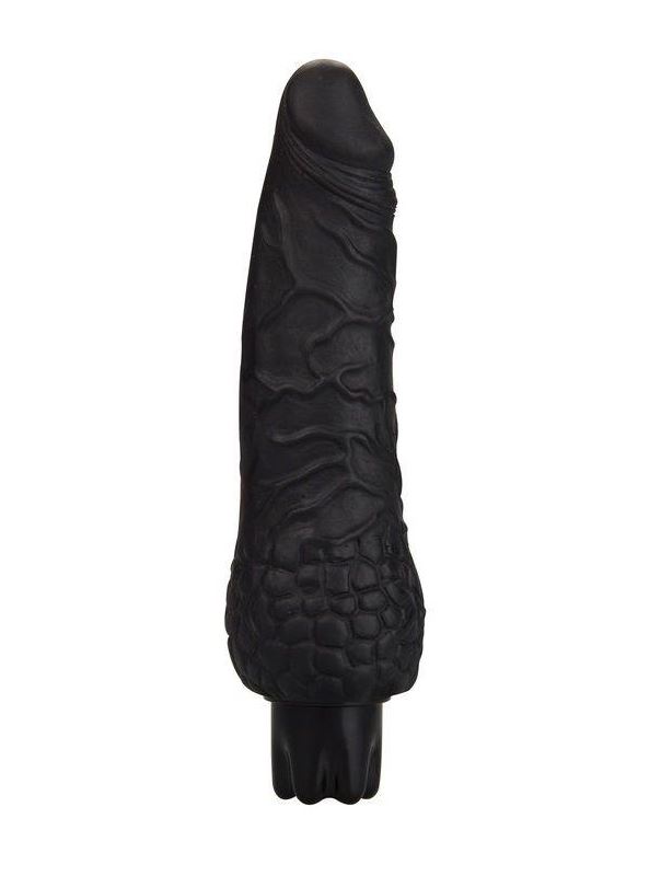 Чёрный вибратор-реалистик Realistic Skin Vibrator Small - 16,3 см.