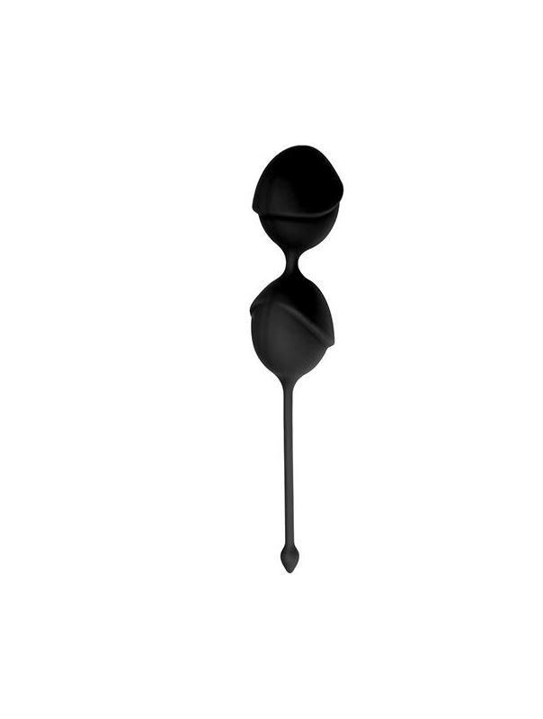 Чёрные вагинальные шарики DELIGHT PUSSY LICHEE SILICONE