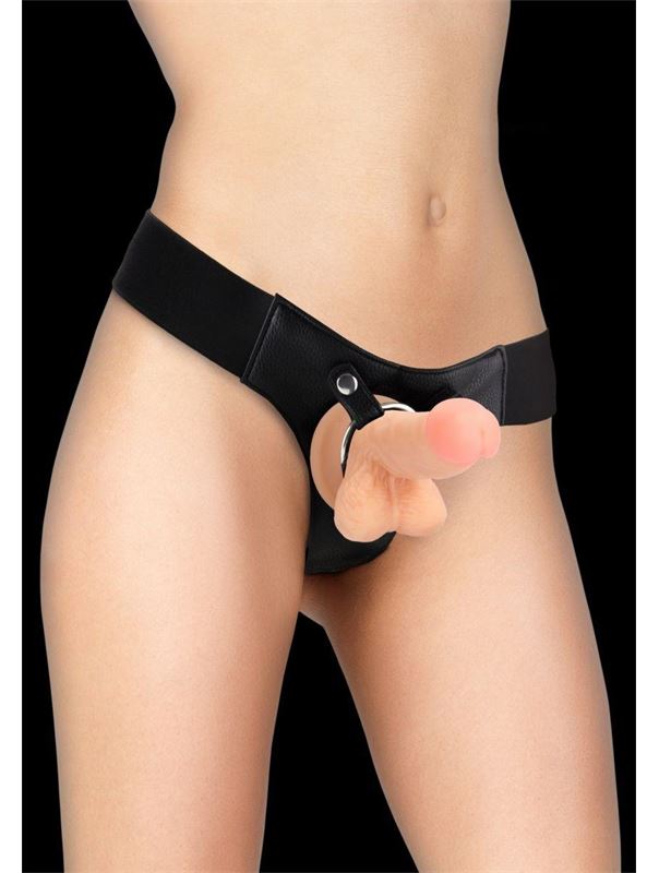 Телесный страпон Realistic 6 Strap-On - 15,4 см.