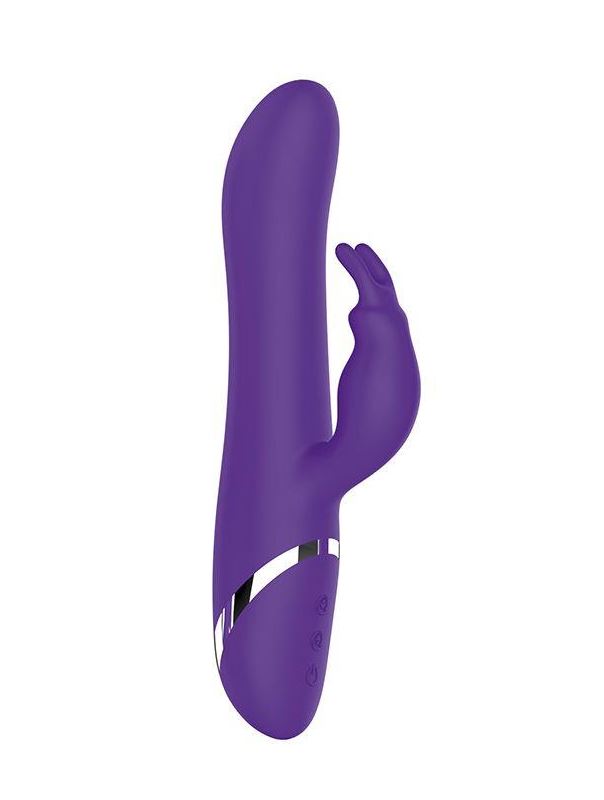 Фиолетовый вибратор кролик с пуш-эффектом NAGHI NO.39 RECHARGEABLE THRUSTER VIBE (15 см)