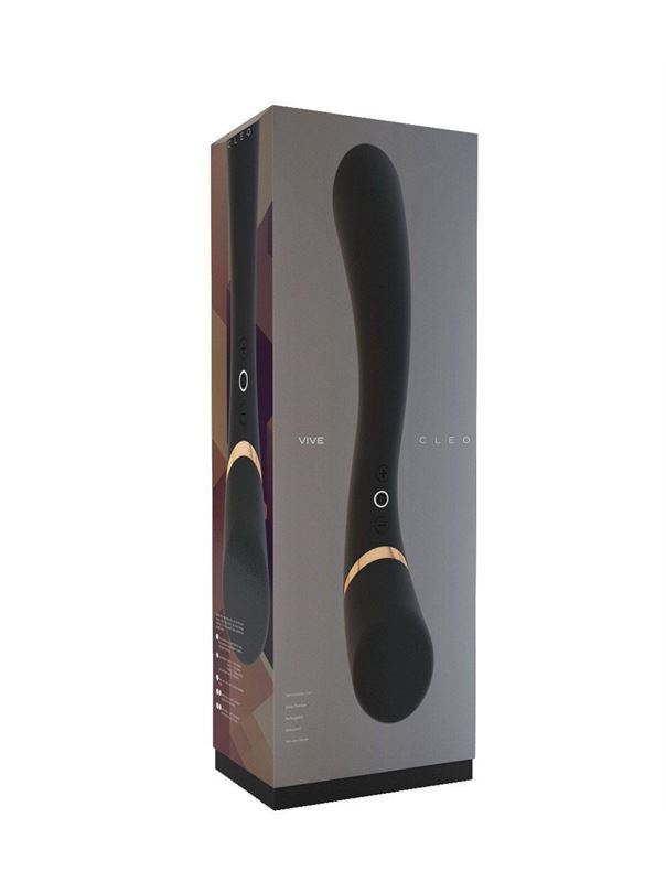 Черный вибратор Cleo - 27 см.