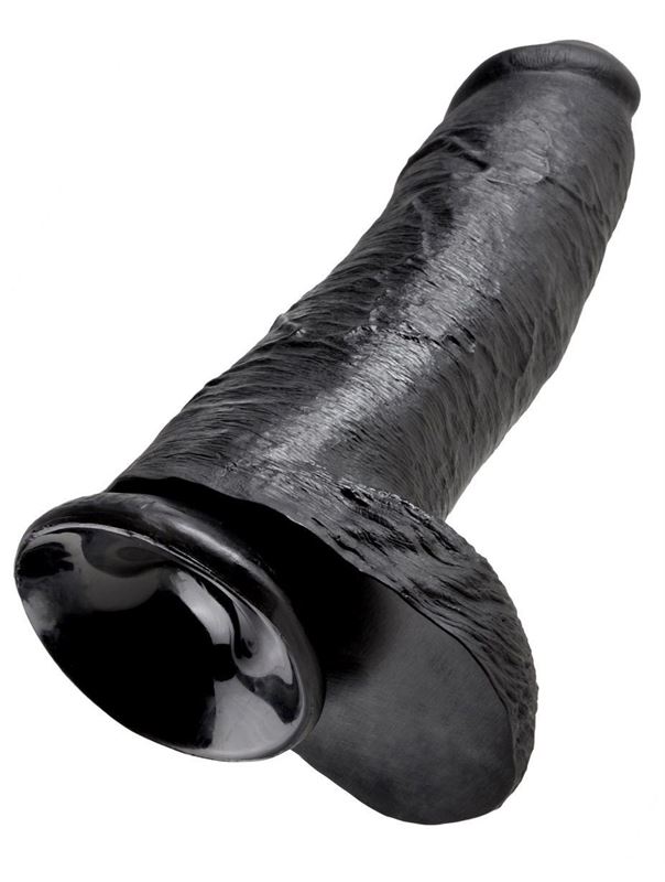 Чёрный фаллоимитатор-гигант 12" Cock with Balls (30,5 см)