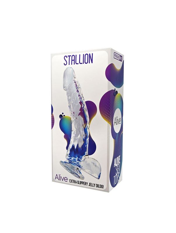 Прозрачный фаллоимитатор на присоске Stallion Jelly Dildo (22 см)