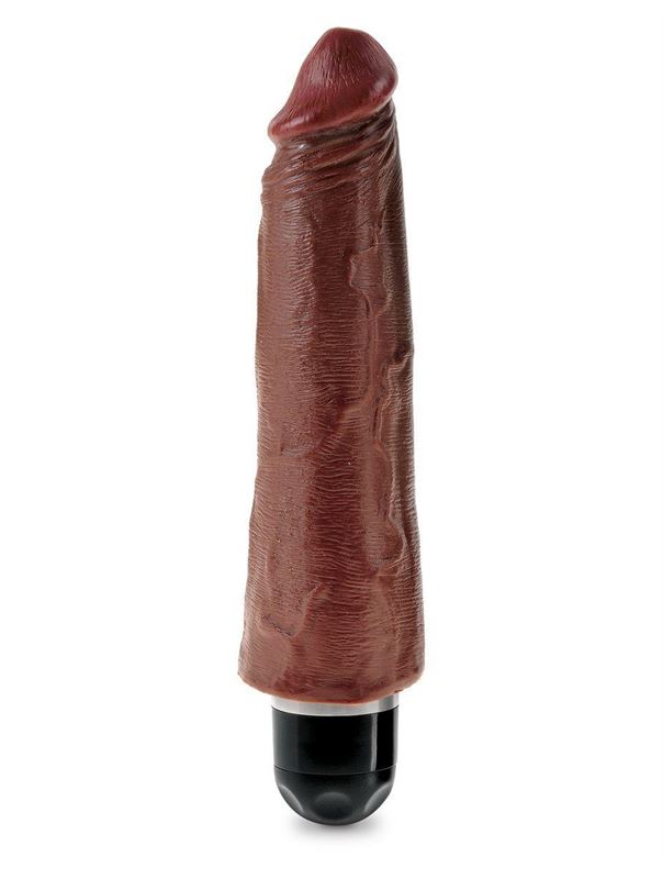 Коричневый вибратор-реалистик 8" Vibrating Stiffy - 24,8 см.