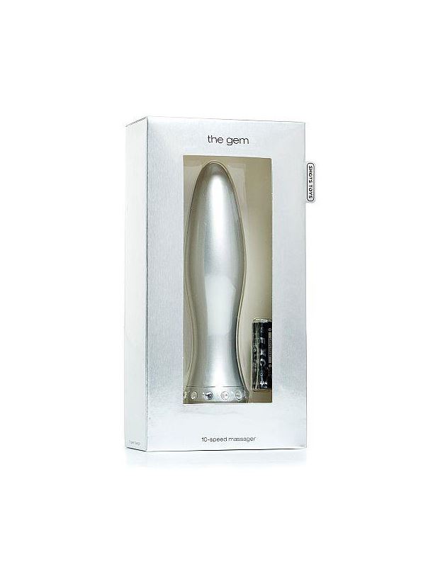 Вибратор-торпеда с кристалликами The Gem Silver - 16,6 см.