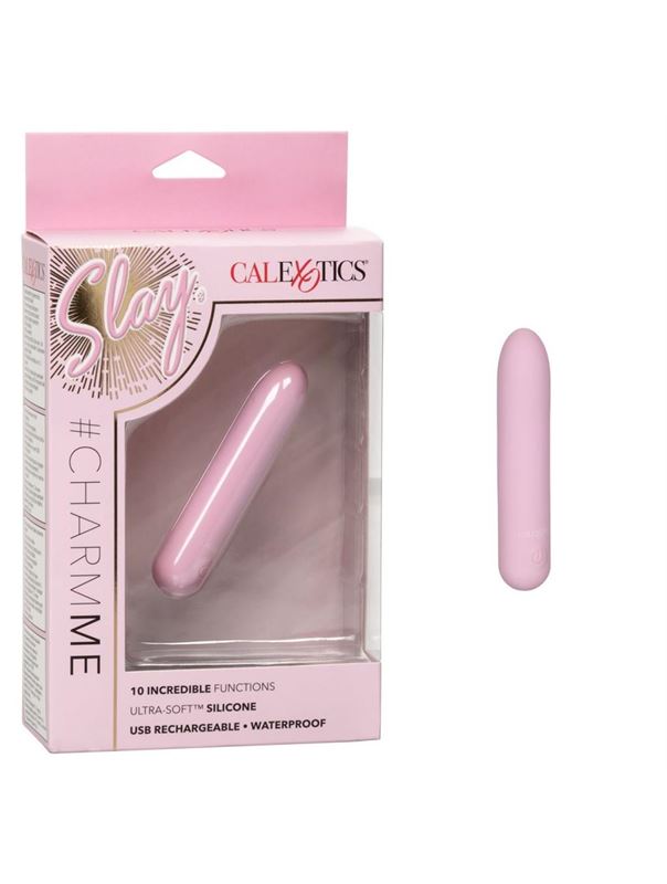 Розовый гибкий мини-вибратор CharmMe (9,5 см)