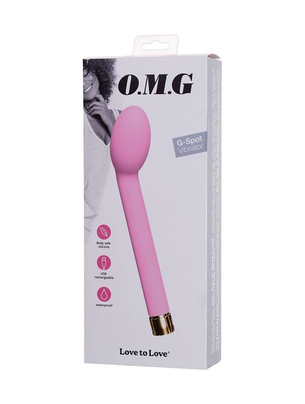 Нежно-розовый вибратор для точки G OMG (17 см)
