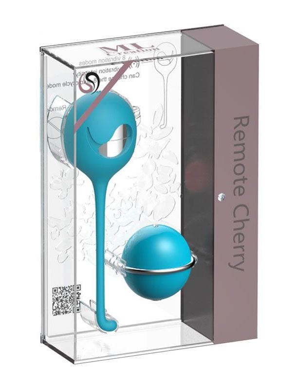 Бирюзовое виброяйцо с пультом управления Remote Cherry