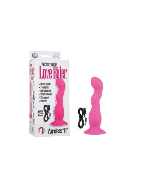 Перезаряжаемый вибромассажер Rechargeable Love Rider Wireless “G” из силикона , розовый