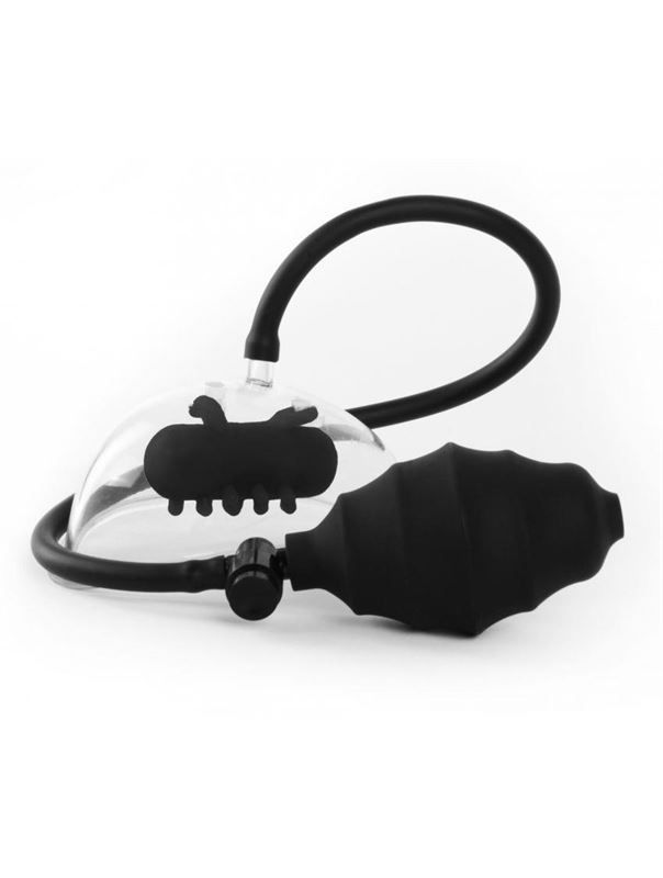 Чёрная вакуумная вибропомпа для клитора Vibrating Pussy Pump
