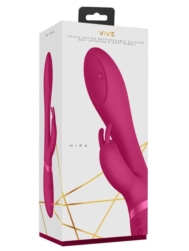 Розовый вибратор кролик Mira (21,5 см)