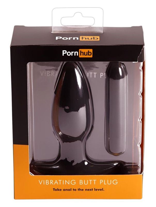 Чёрная анальная пробка с вибрацией Vibrating Butt Plug (14,5 см)