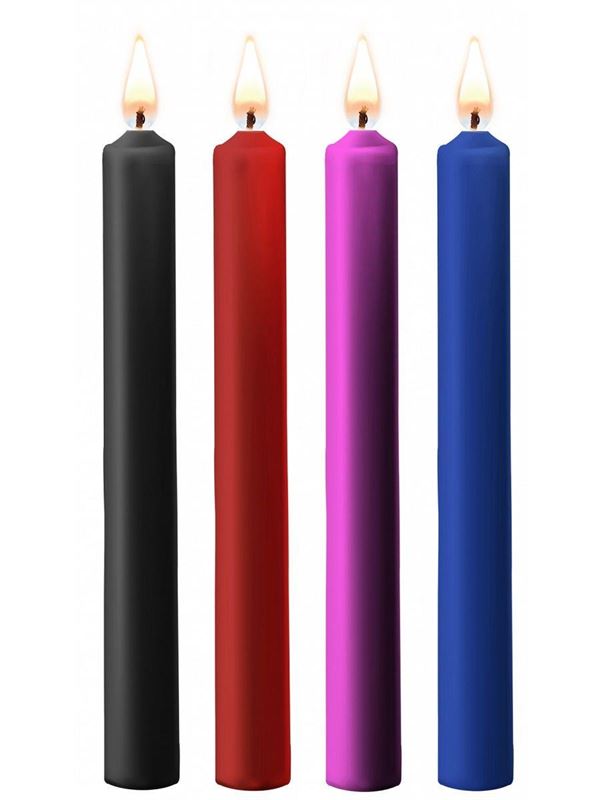 Набор из 4 разноцветных восковых свечей Teasing Wax Candles Large