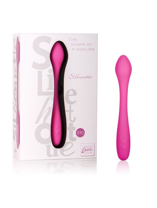 Розовый перезаряжаемый вибратор Silhouette S10 - 16,5 см.
