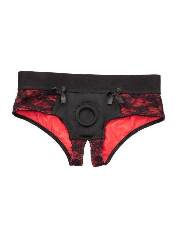 Трусики с доступом и съемной насадкой Crotchless Pegging Panty Set S/M