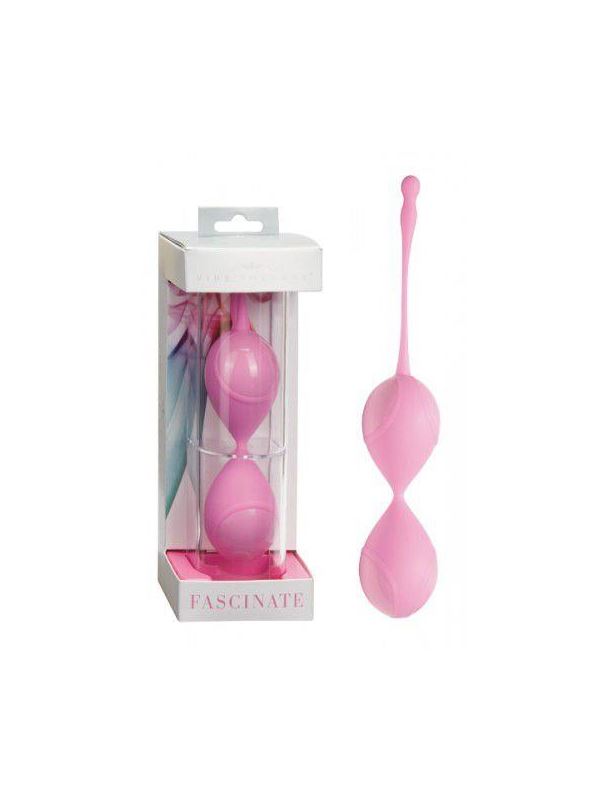 Силиконовые вагинальные шарики Vibe Therapy Fascinate розового цвета