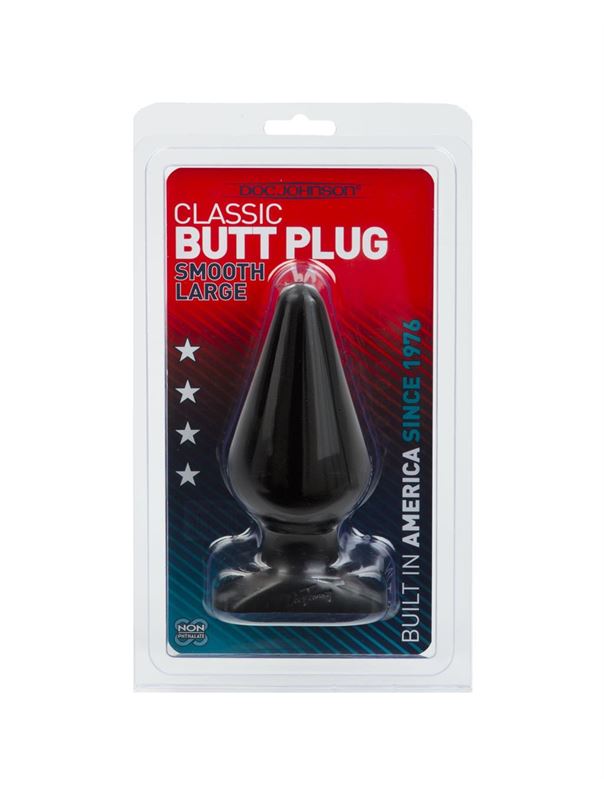 Черная анальная пробка CLASSIC BUTT PLUGG SMOOTH LARGE