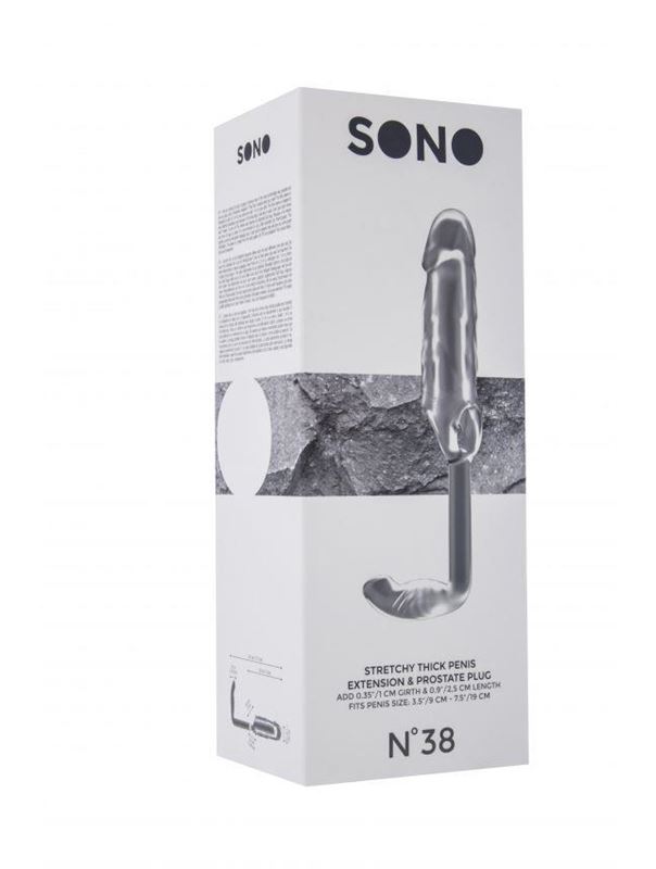 Прозрачная насадка с анальной вставкой Stretchy Penis Exten and Plug No.38