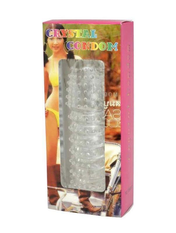 Прозрачная насадка с шипиками Cristal Condom - 12,5 см.
