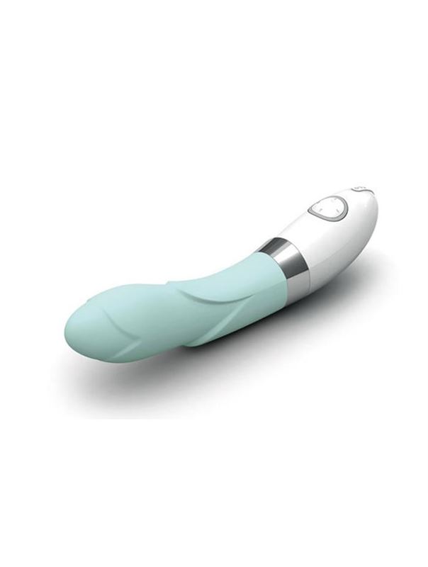 Голубой вибратор с лепестками на тельце Iris Blue (22 см)