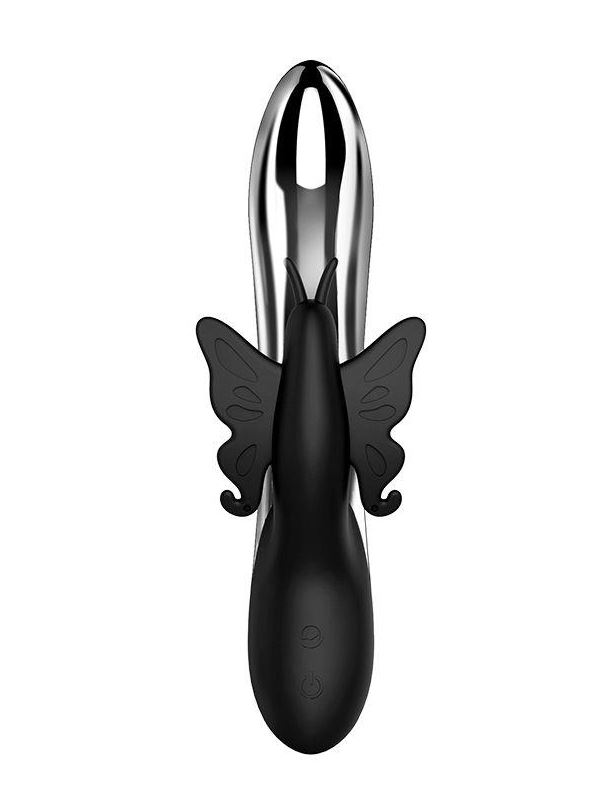 Черный вибратор с подсветкой NAGHI NO.37 RECHARGEABLE LIGHT-UP VIBE (24 см)