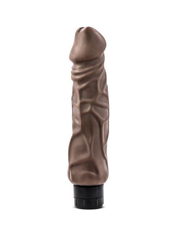 Коричневый вибратор-реалистик Hard On Vibrating 9 Dildo - 22,8 см.