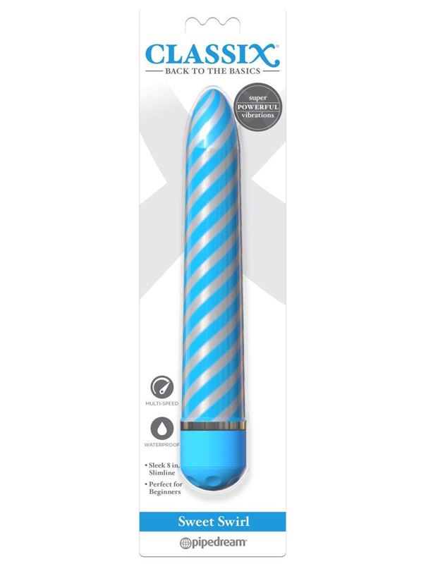 Голубой вибратор Sweet Swirl Vibrator (21,3 см)