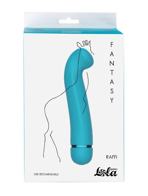 Бирюзовый перезаряжаемый вибратор Raffi (17,1 см)