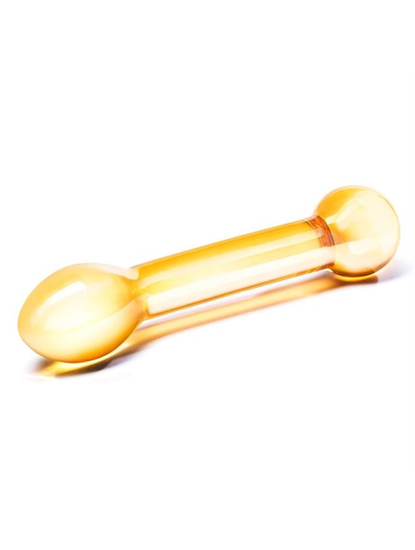 Золостистый стеклянный стимулятор простаты Honey Dripper (17 см)