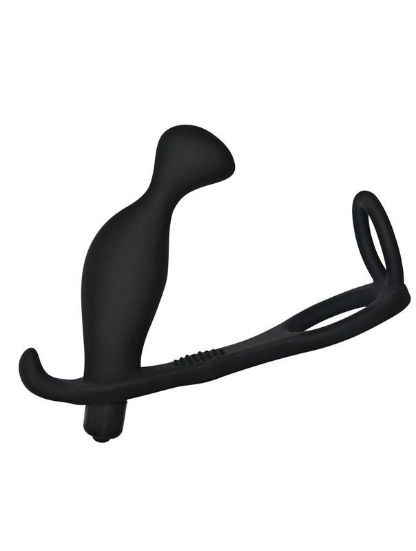 Черный массажер простаты Ass Rasca Prostate с вибрацией