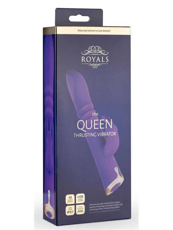 Фиолетовый вибратор кролик The Queen Thrusting Vibrator (29 см)