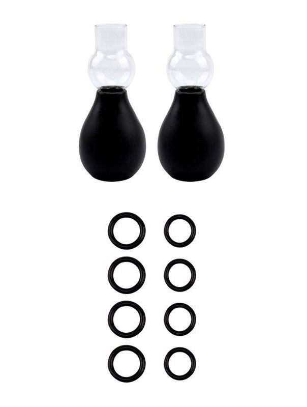 Набор из 2 вакуумных помп для сосков и 4 пар фиксирующих колец Nipple Sucker Set for Her